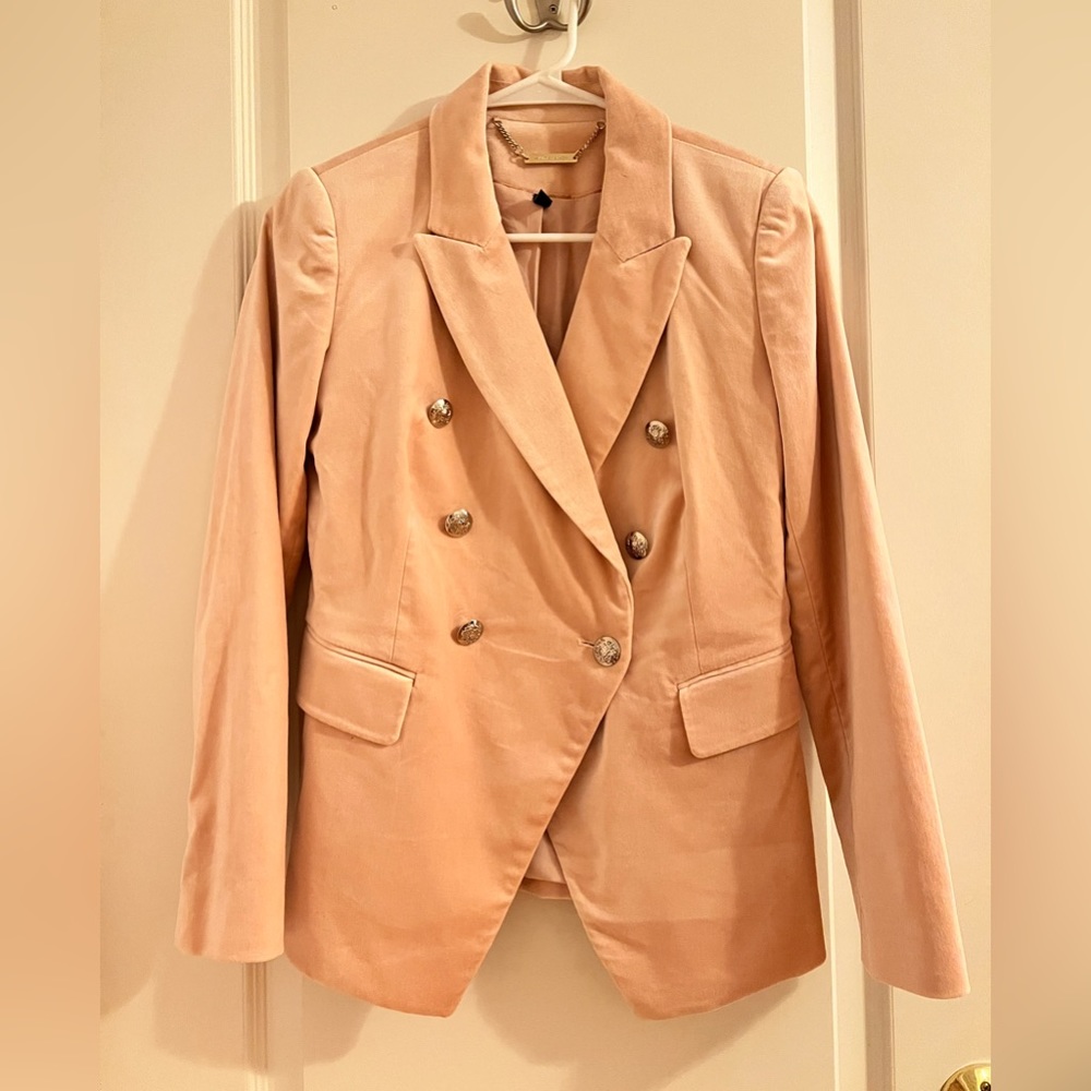 WHBM velvet light pink studio blazer size 00